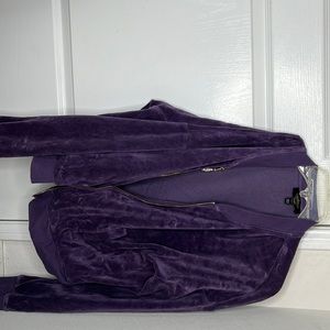 Dark purple velour juicy couture jacket size L